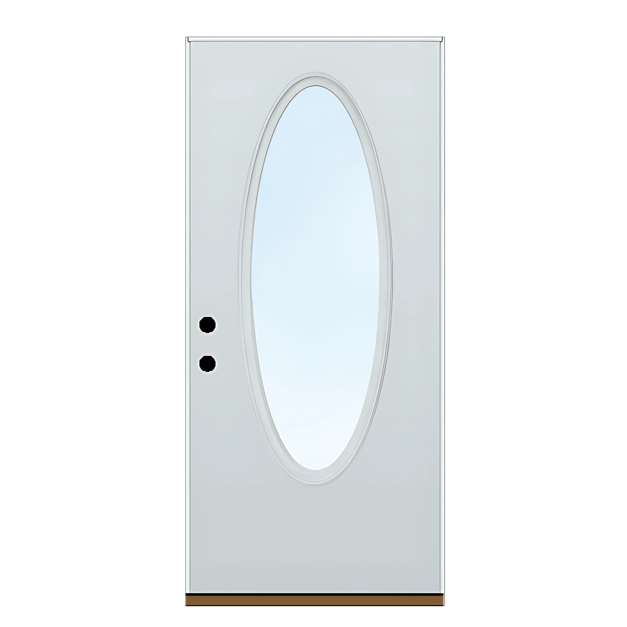 Large Oval Glass Steel Door
