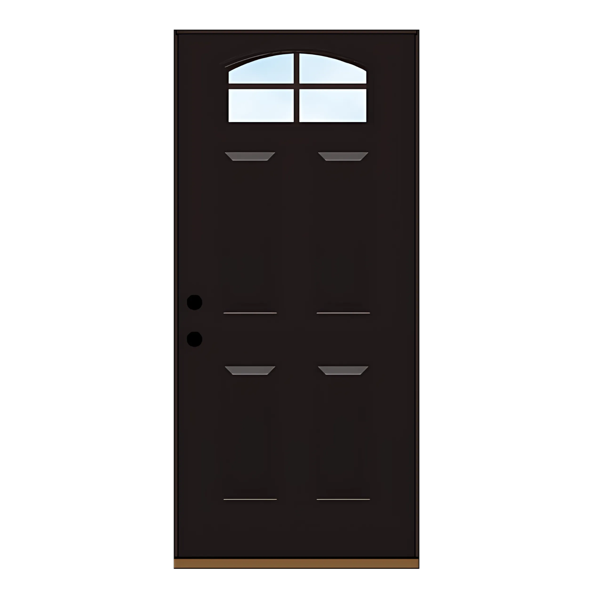 Camber Top Glass Steel Door