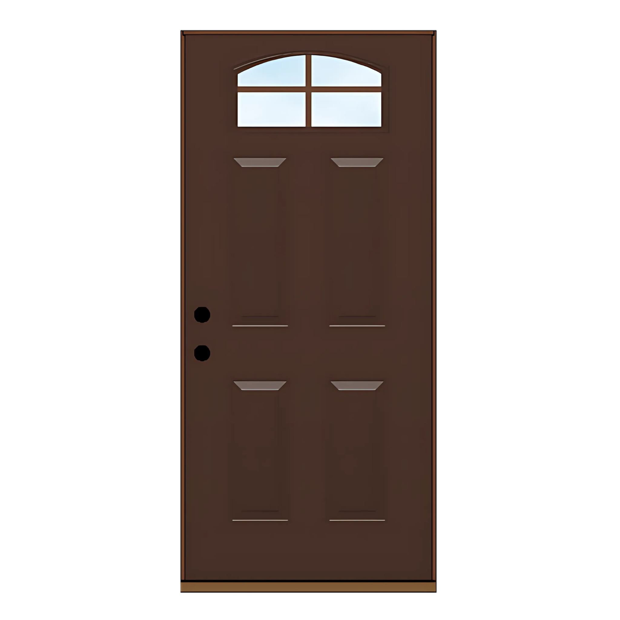 Camber Top Glass Steel Door