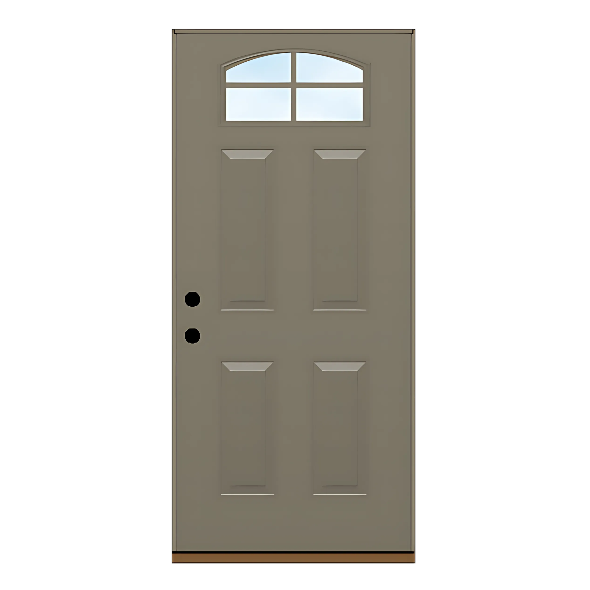 Camber Top Glass Steel Door