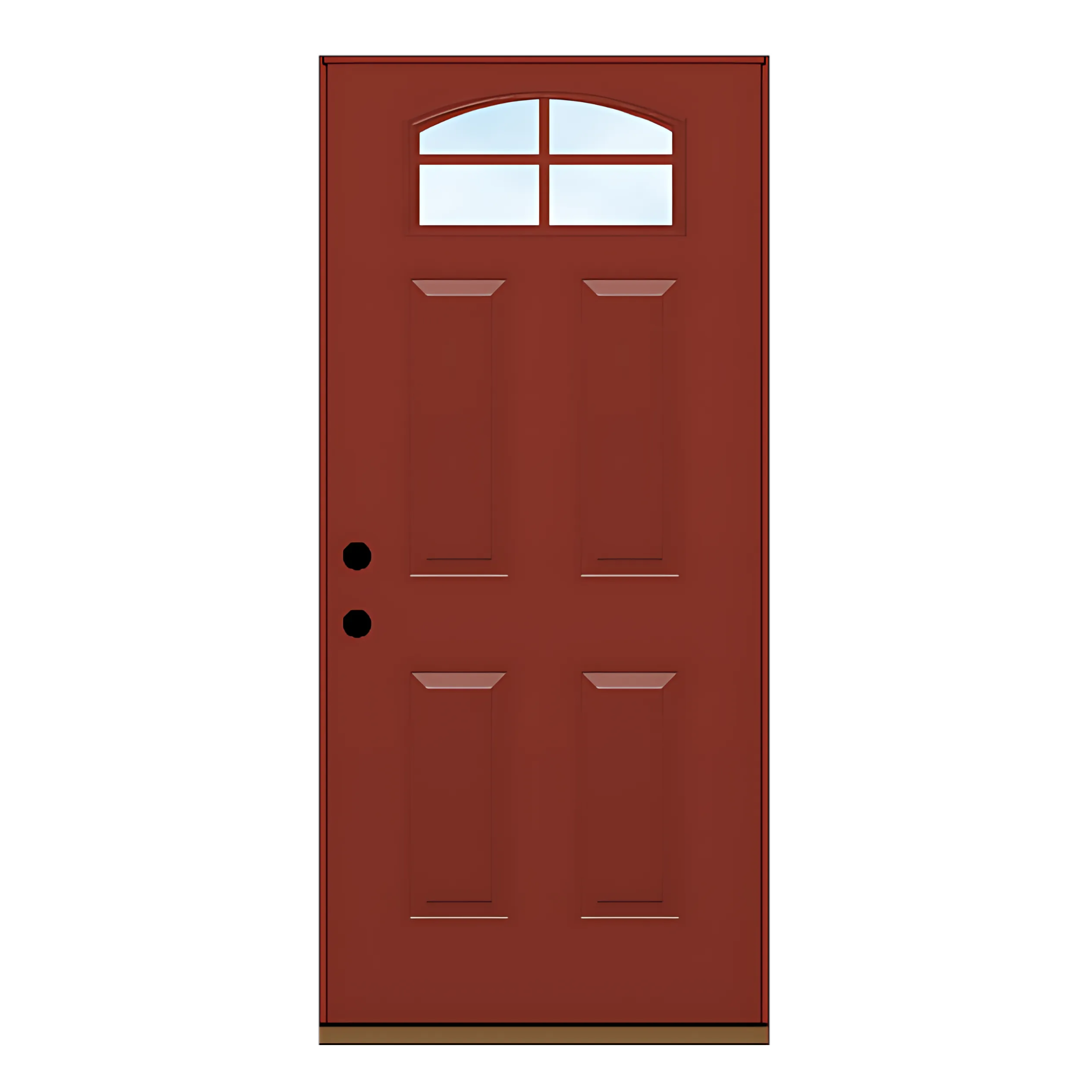 Camber Top Glass Steel Door