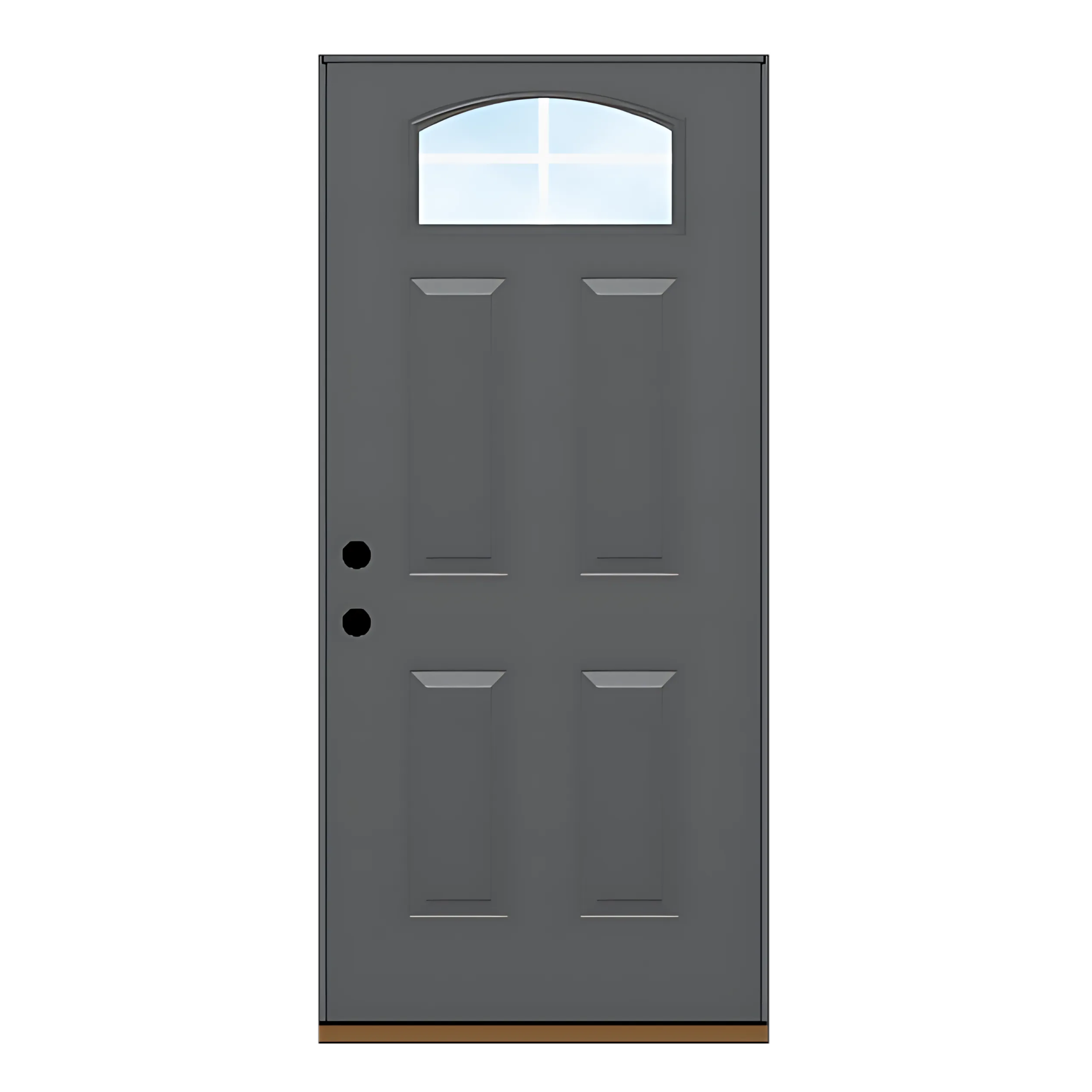 Camber Top Glass Steel Door