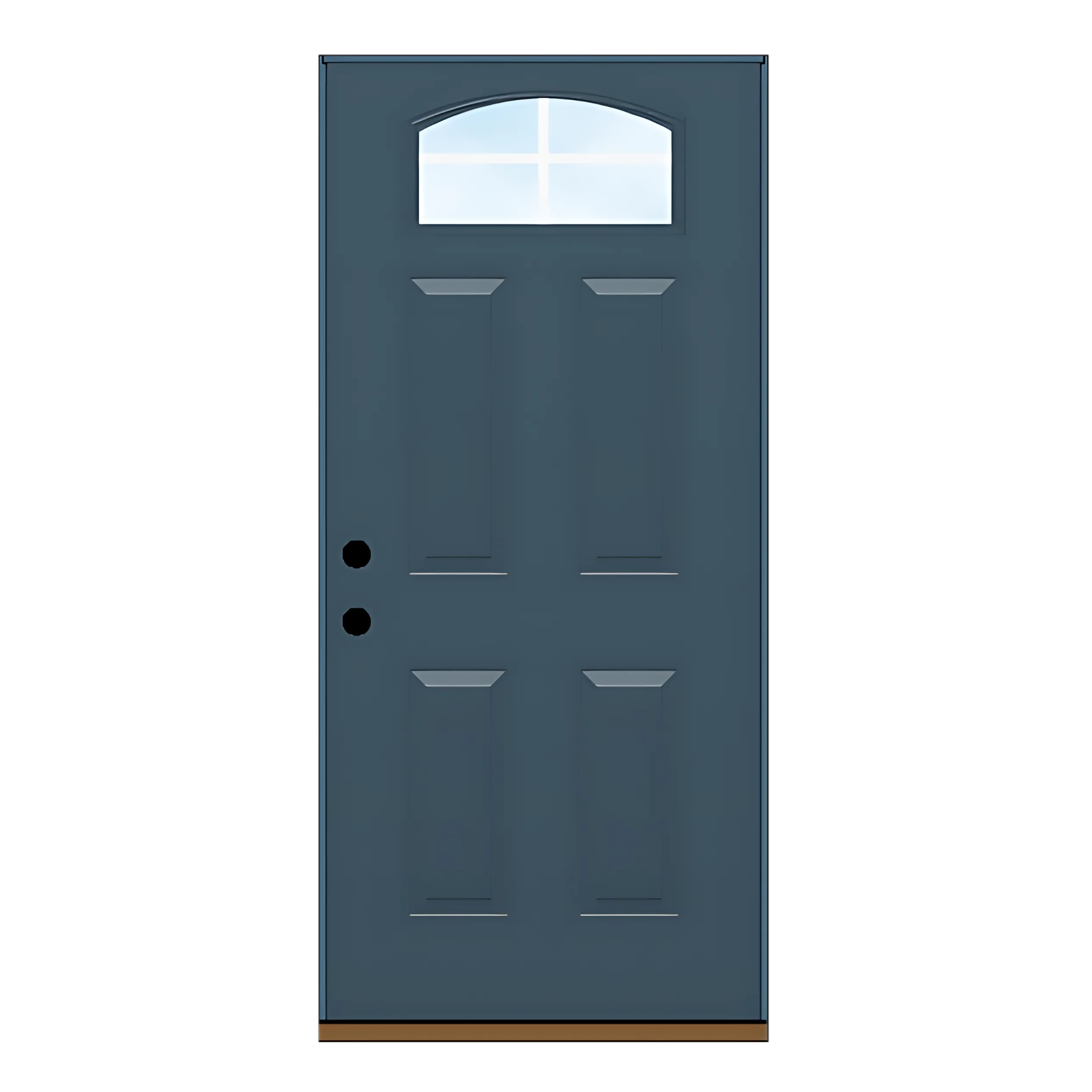 Camber Top Glass Steel Door
