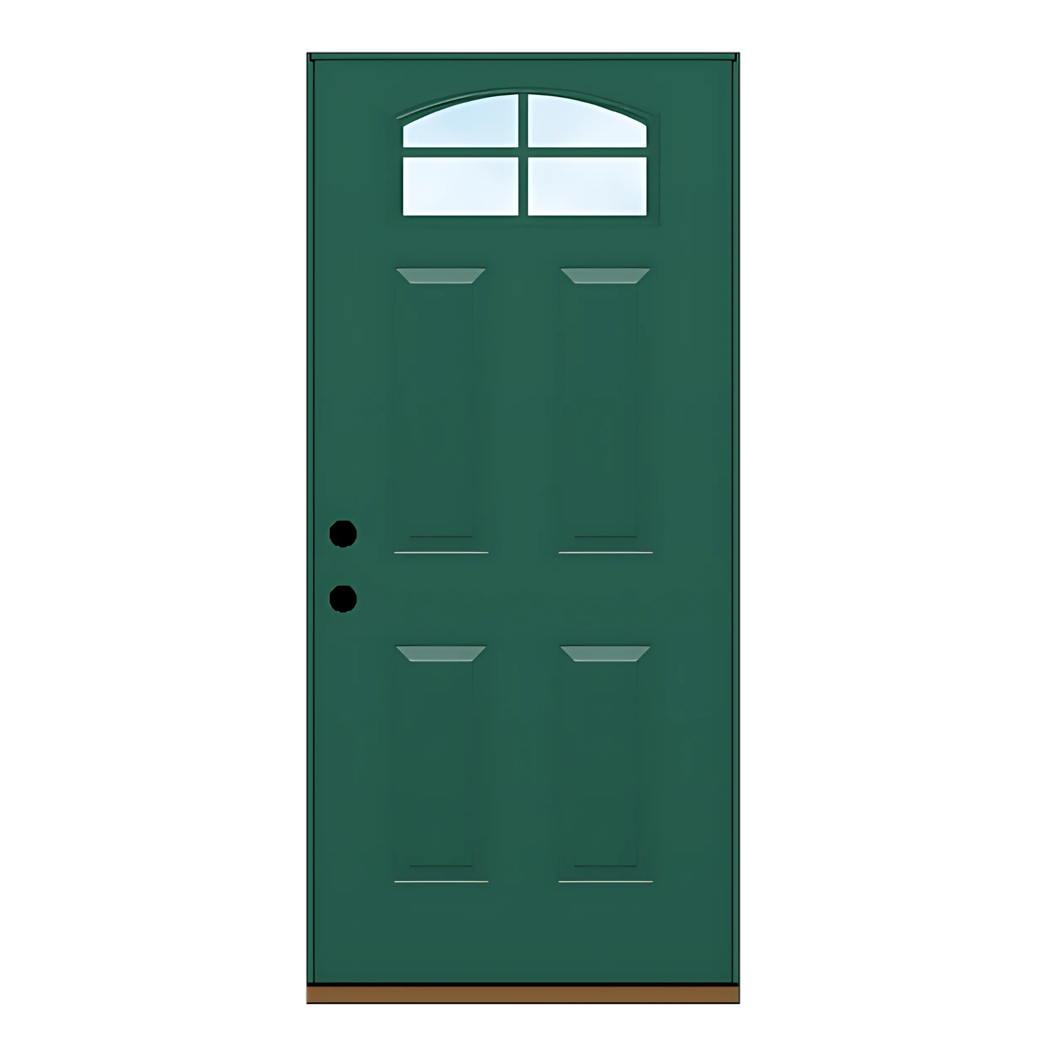 Camber Top Glass Steel Door