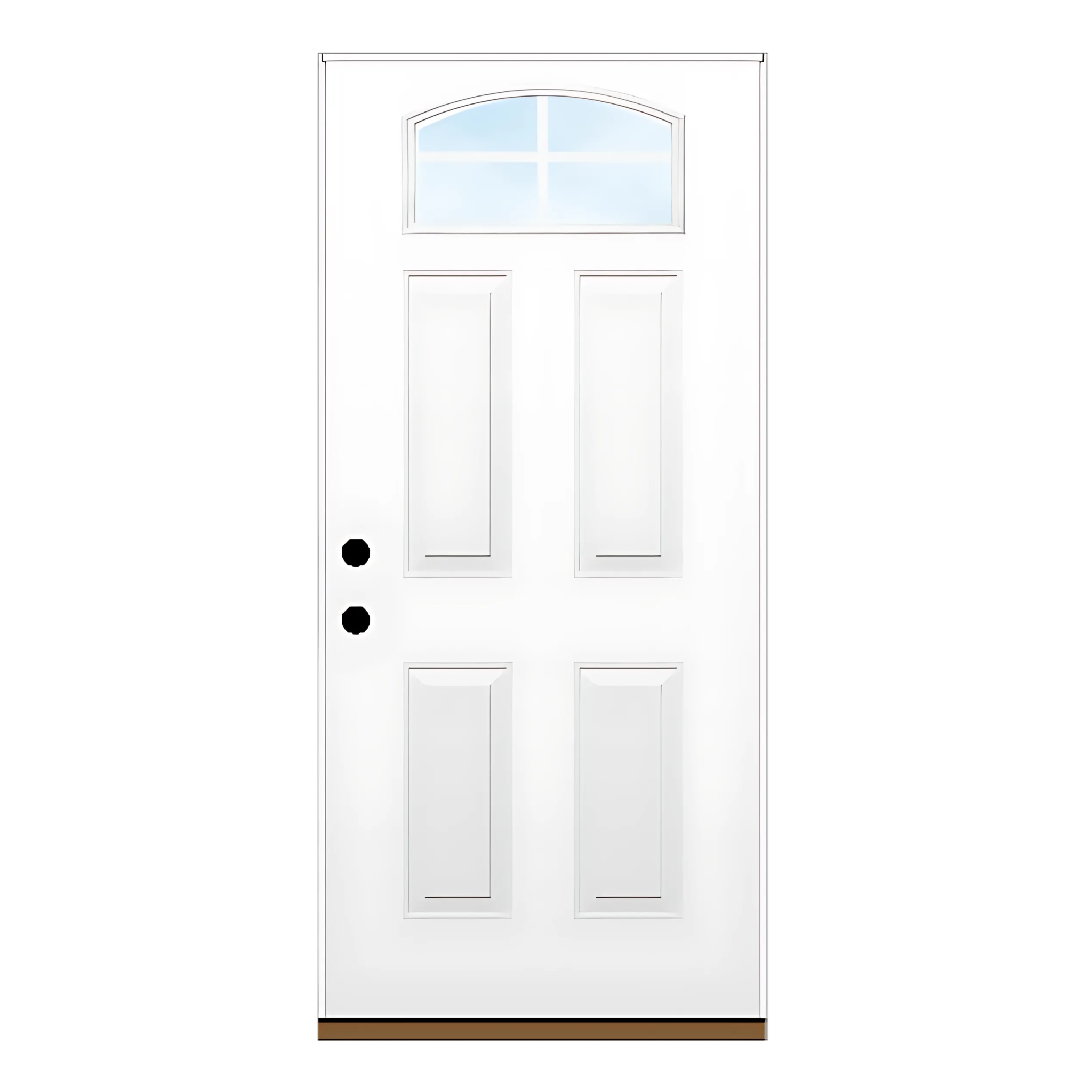 Camber Top Glass Steel Door